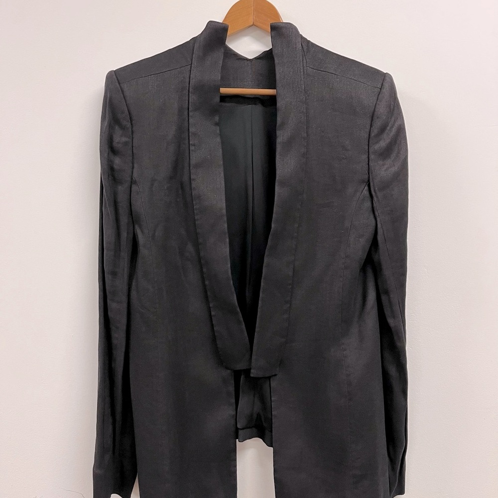 Theyskens Theory black linen Blazer